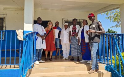 Pierrette Besson and Jules Kouadio members of the association SAREPTA Switzerland visit the medical center of Tangafla